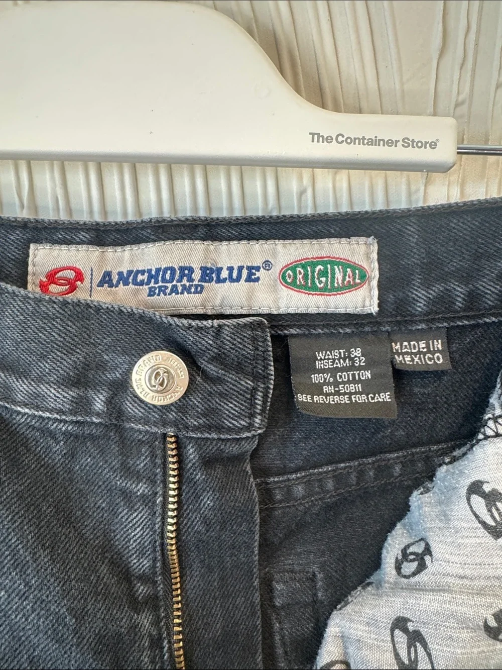 Anchor Blue Black Washed Straight Jeans N0553